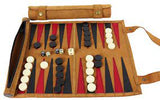 Leather Roll Up Backgammon Set