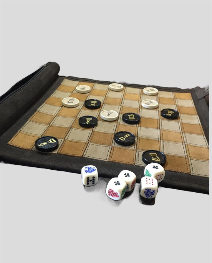 Leather Chess Roll Up - 31cm - Games