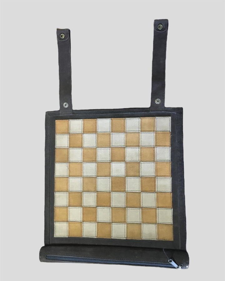 Leather Chess Roll Up - 31cm - Brown / one Size - Games