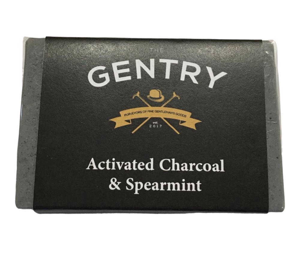 THE GENTRY BEARD & BODY BAR SOAP ACTIVATED CHARCOAL SPEARMINT