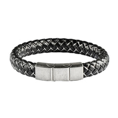 Armo | Flat Black Leather Bracelet