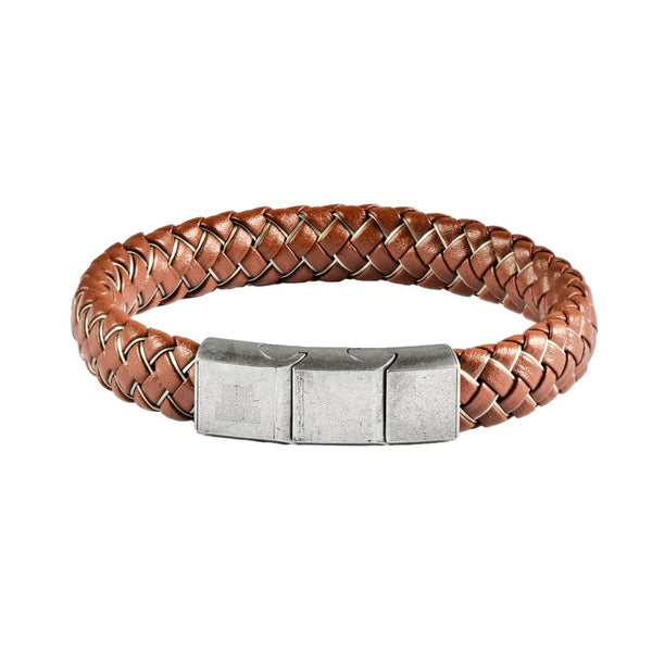 Armo Flat Brown Leather Bracelet