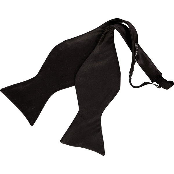 My Bro Tie | Black Satin Self-Tie Bow Tie