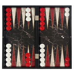 Backgammon Set | Classic Black Marble - 48cm