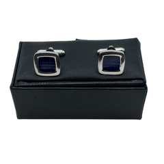 Cufflinks | Rhodium Sapphire