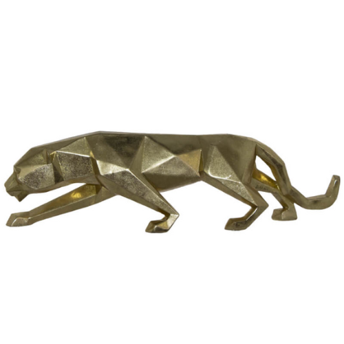Geometric Leopard Gold Statue