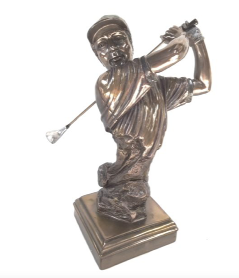 Bronze Golfer Bust Statue
