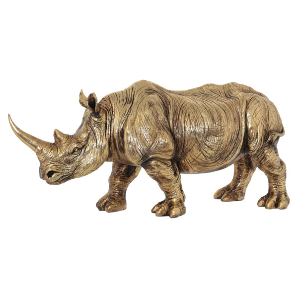 Rhino Figurine Gold Statue
