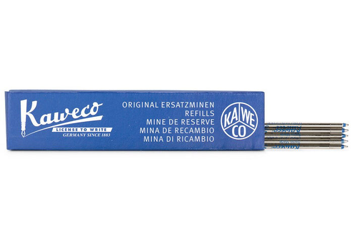 Kaweco pen refills in a blue box on a white background