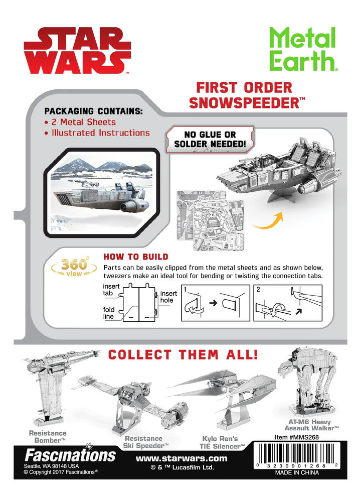 Metal Earth | Star Wars First Order Snowspeeder - Hobby & Collectables