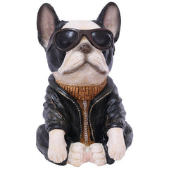 Boston Dog Figurine with Jacket and Sunglasses