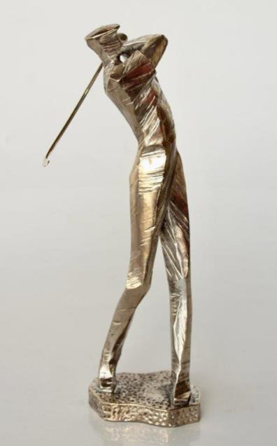 Silver Golfer Figurine on Stand