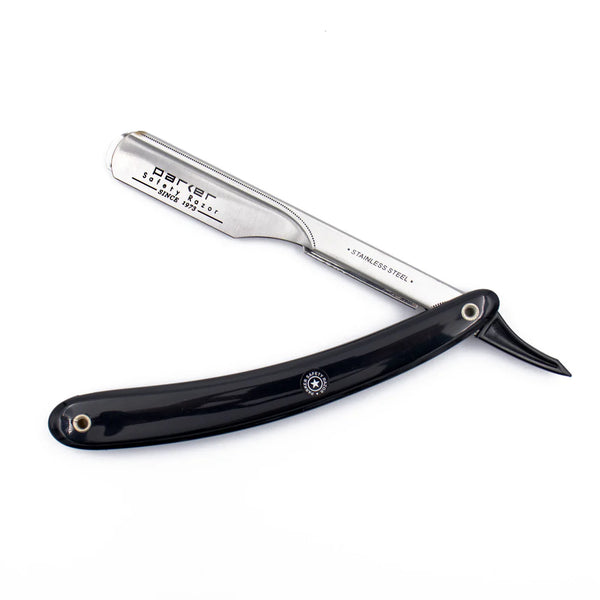 Parker | Black ABS handle Push Type Barber Straight Razor