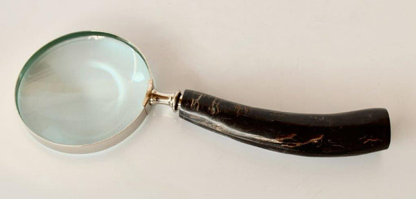 Silver Magnifying Glass with Black Horn Handle