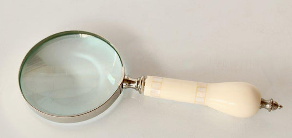 Silver Magnifying Glass - Mother Of Pearl Handle