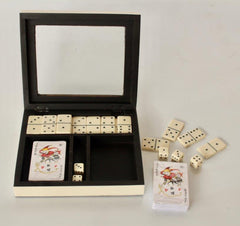 Cards and Dominoes Game Box with Lid