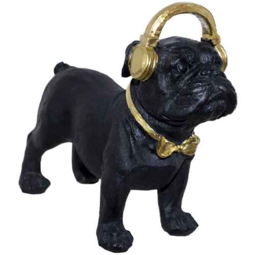 Bulldog with Earphones Statue