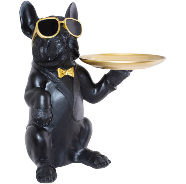 Bulldog With Tray Statue