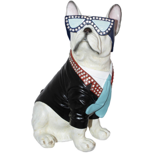 Funky Glasses Bulldog Statue