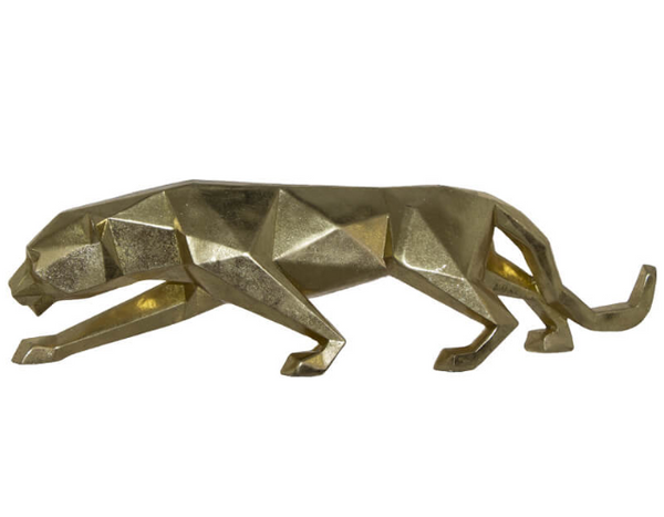 Geometric Leopard Gold Statue