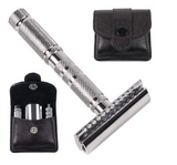 Parker | Safety Travel  Razor in Leather Case (4 piece)