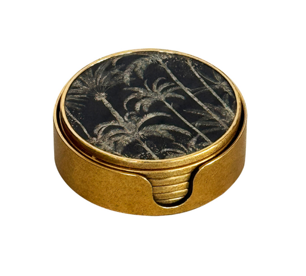 Glass Palm Tree Coasters | Set of 6