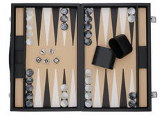 Leatherette Backgammon Set Black
