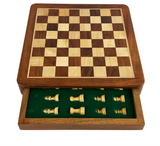 Wooden Travel Chess Set with Drawer (25cm)