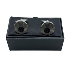Cufflinks | Rhodium/Black Carbon Fibre