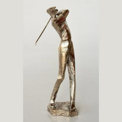 Silver Golfer Figurine on Stand