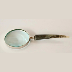 Silver Magnifying Glass - Horn Handle