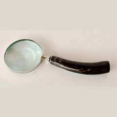 Silver Magnifying Glass - Black Horn Handle