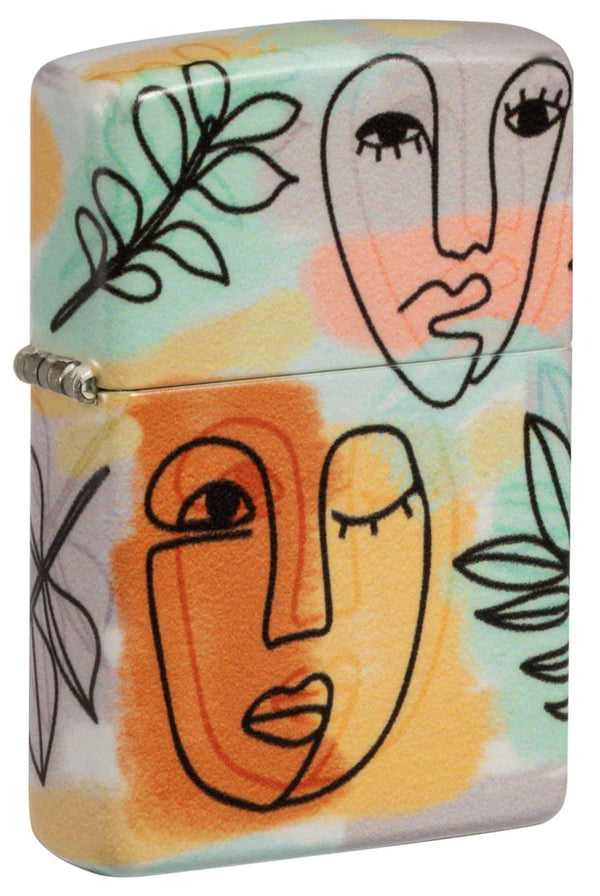 Zippo Lighter | Abstract Faces