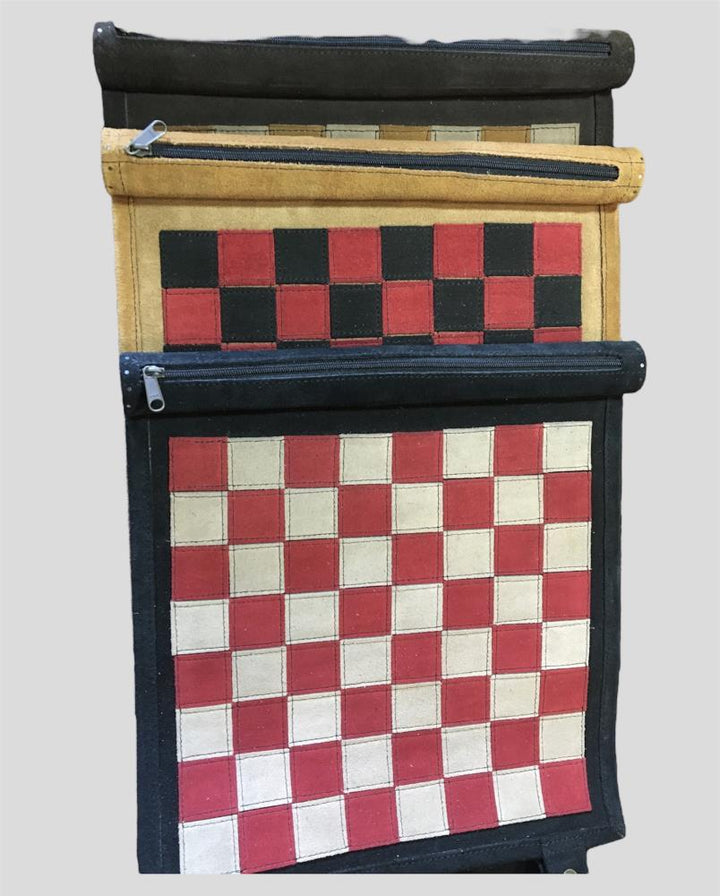 Leather Chess Roll Up - 31cm - Black / one Size - Games