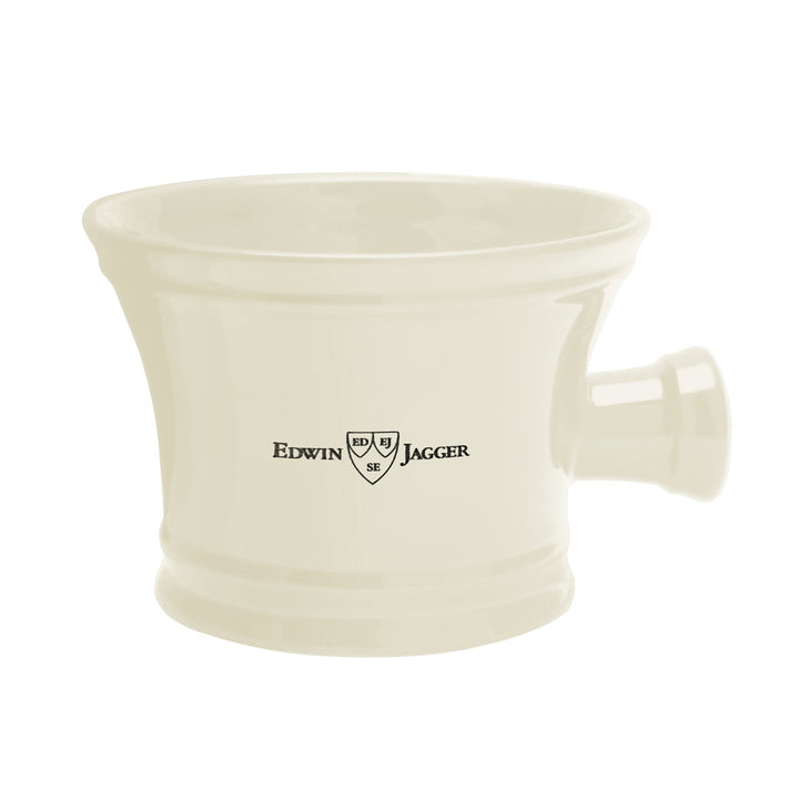 Edwin Jagger | Porcelain Shaving Bowl with Handle - White - Shaving Bowls & Mugs