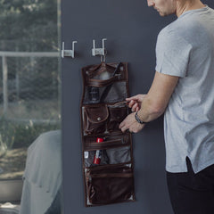 Thandana | Roll Up Toiletry Bag - Leather