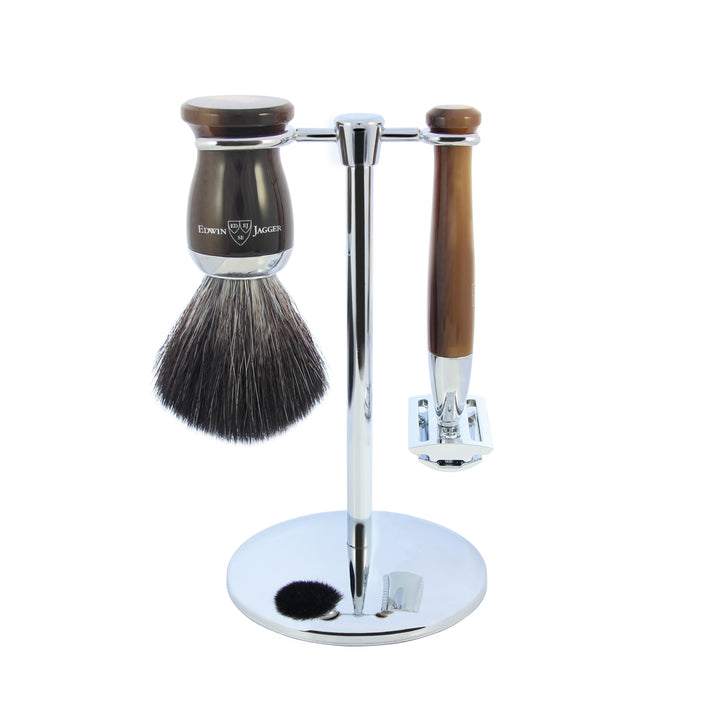 Edwin Jagger | Diffusion 72 Series 3pc. Shaving Set - Imitation Horn - Razors & Razor Blades