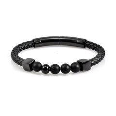 Armo | Leather Black Braided Bracelet