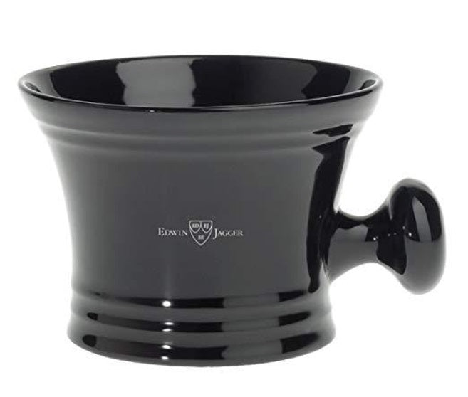 Edwin Jagger | Porcelain Shaving Bowl with Handle - Black - Shaving Bowls & Mugs