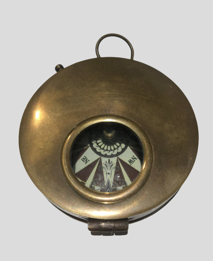 Brass Flip Lid Compass - Brass - Decor
