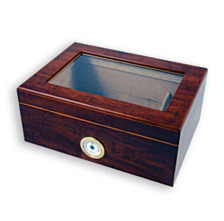 Angelo | Brown Glass-Top 50 Cigar Humidor