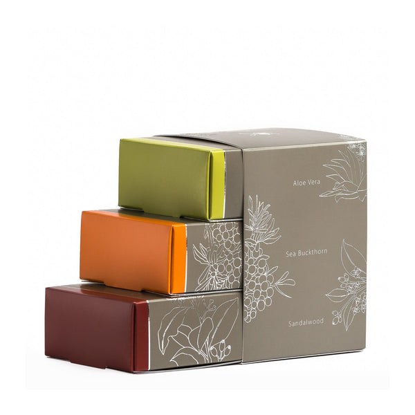 Muhle |  Shave Soap Trio (Sandalwood, Sea Buckthorn & Aloe)