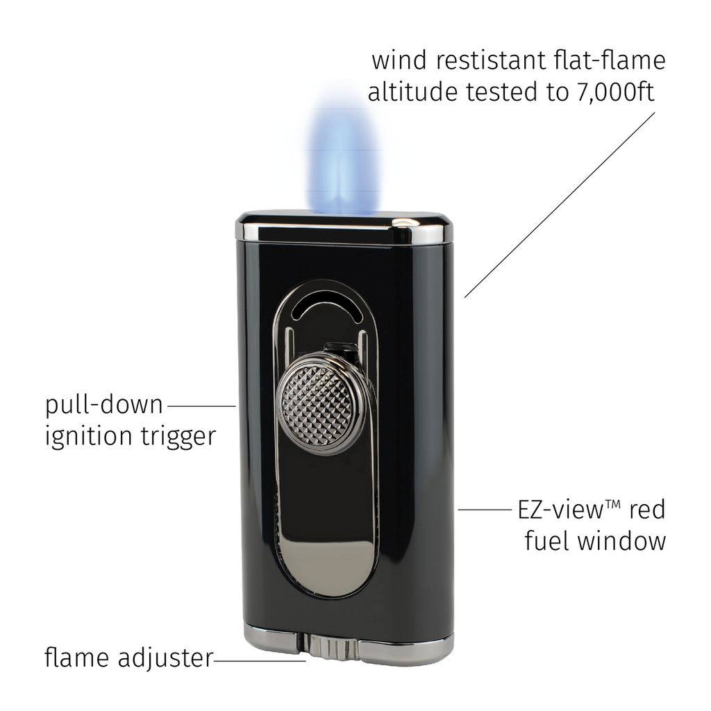 Xikar Lighter Verano Flat Flame Double Jet G2 BLACK