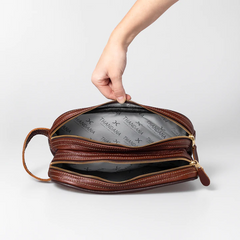 Thandana | Men's Double Zip Vanity - Leather
