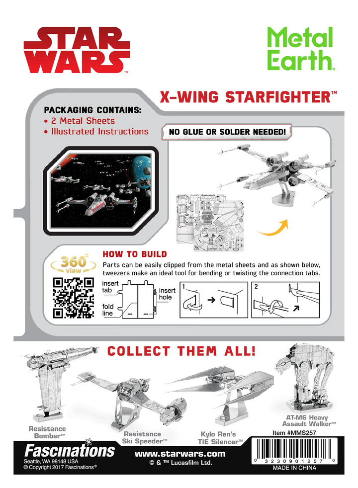Metal Earth Star Wars x Wing Starfighter - Hobby & Collectables