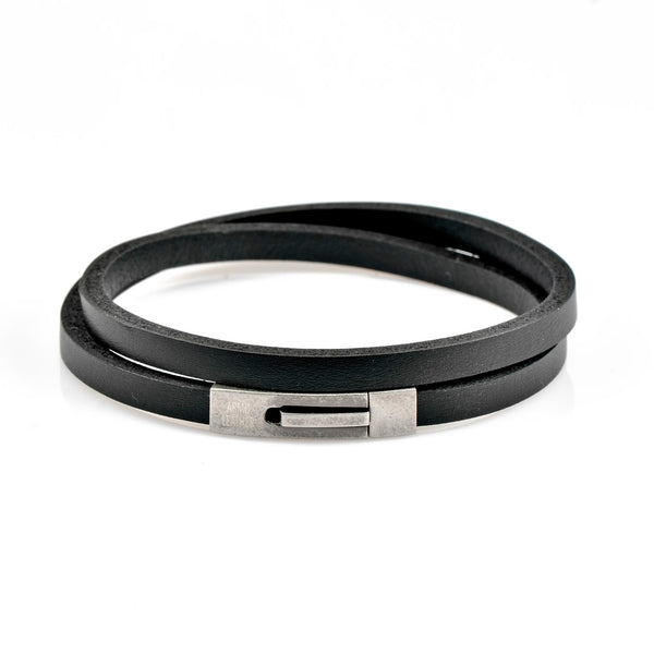 Armo | 5mm Black Wrap Bracelet Large