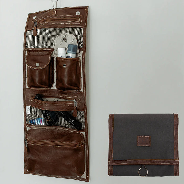 Thandana | Roll Up Canvas Toiletry Bag - Cosmetic & Toiletry Bags