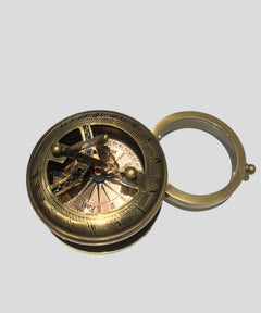 Brass Sundial Compass Magnifying Glass